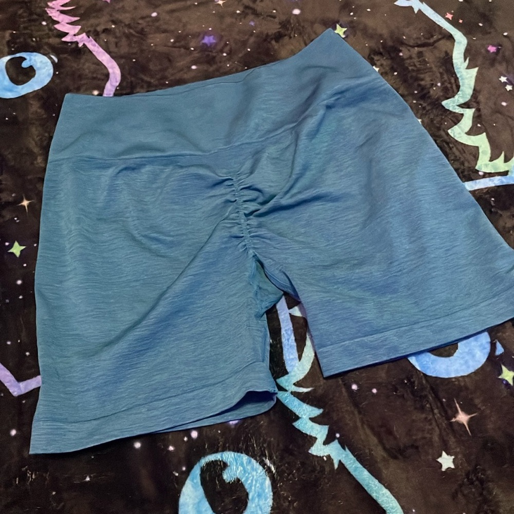 XL TEAL BOOTY SHORTS GYM WORKOUT BUTT SCRUNCH
